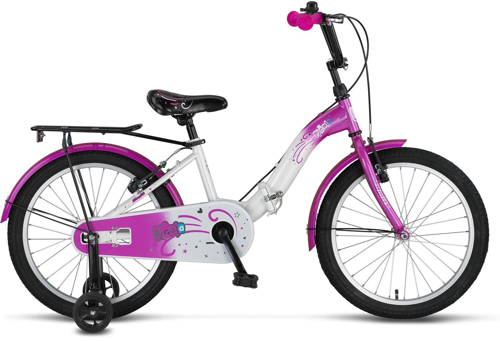 20 Ümit 2023 Picolo Katlanır 1v V-Fren Kız Çocuk Bisikleti Beyaz-Pembe