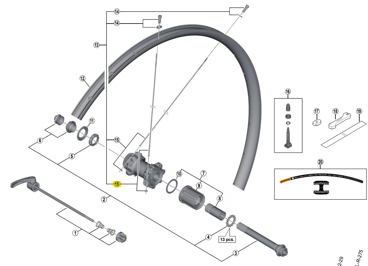 Shimano XT WH-M8000-TL-F-29 300mm Jant Teli Siyah Y03P98010