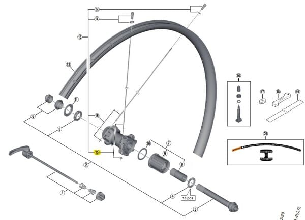 Shimano XT WH-M8000-TL-F-29 300mm Jant Teli Siyah Y03P98010