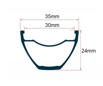Koozer TR30 Pro 27.5'' 32H Çift Kat Alüminyum T.sız FV Tubeless XC, AM, DH, FR Jant Çemberi Siyah