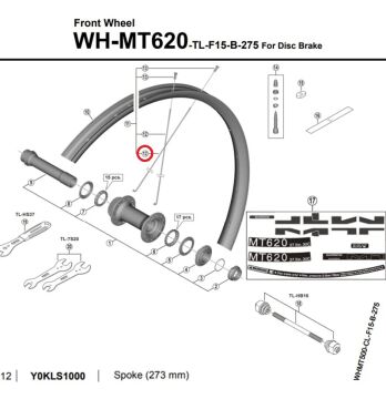 Shimano WH-MT620-TL-F15-27.5 273mm Ön Jant Teli Y0KLS1000