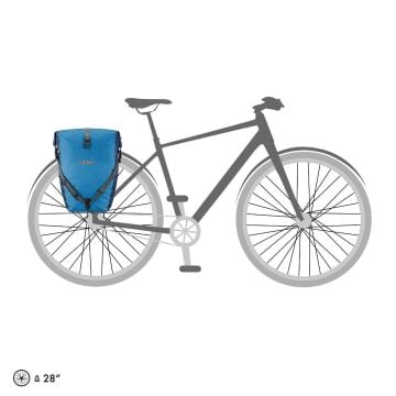 Ortlieb F5206 Back-Roller Plus CR Arka Heybe Çanta Çift 40L Kot-Çelik Mavi