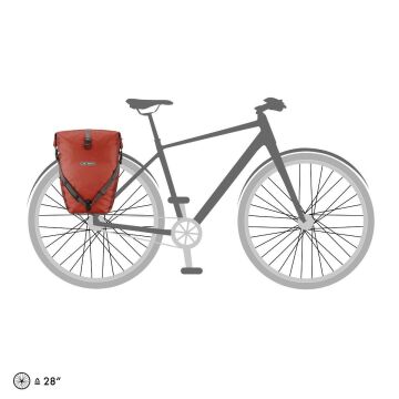 Ortlieb F5205 Back-Roller Plus CR Ön Heybe Çanta Çift 40L Salsa-Dark Chili