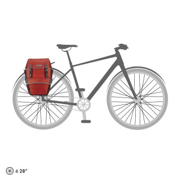 Ortlieb F2705 Bike-Packer Plus Arka Heybe Çanta Çift 42L Salsa-Dark Chili