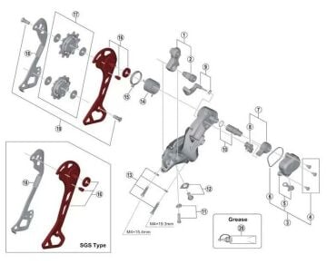 Shimano Deore XT RD-M8000-SGS Uzun Bacak Arka Aktaracı Dış Kafes Y5RT98090