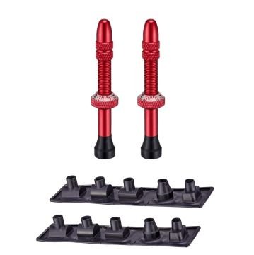 Supacaz Star Valvez TV-18 65mm Alüminyum Tubeless Bisiklet Sibop Seti Kırmızı