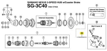 Shimano Nexus SG-3C40 81.85.mm İtme Çubuğu 168mm mil için Y33S91100