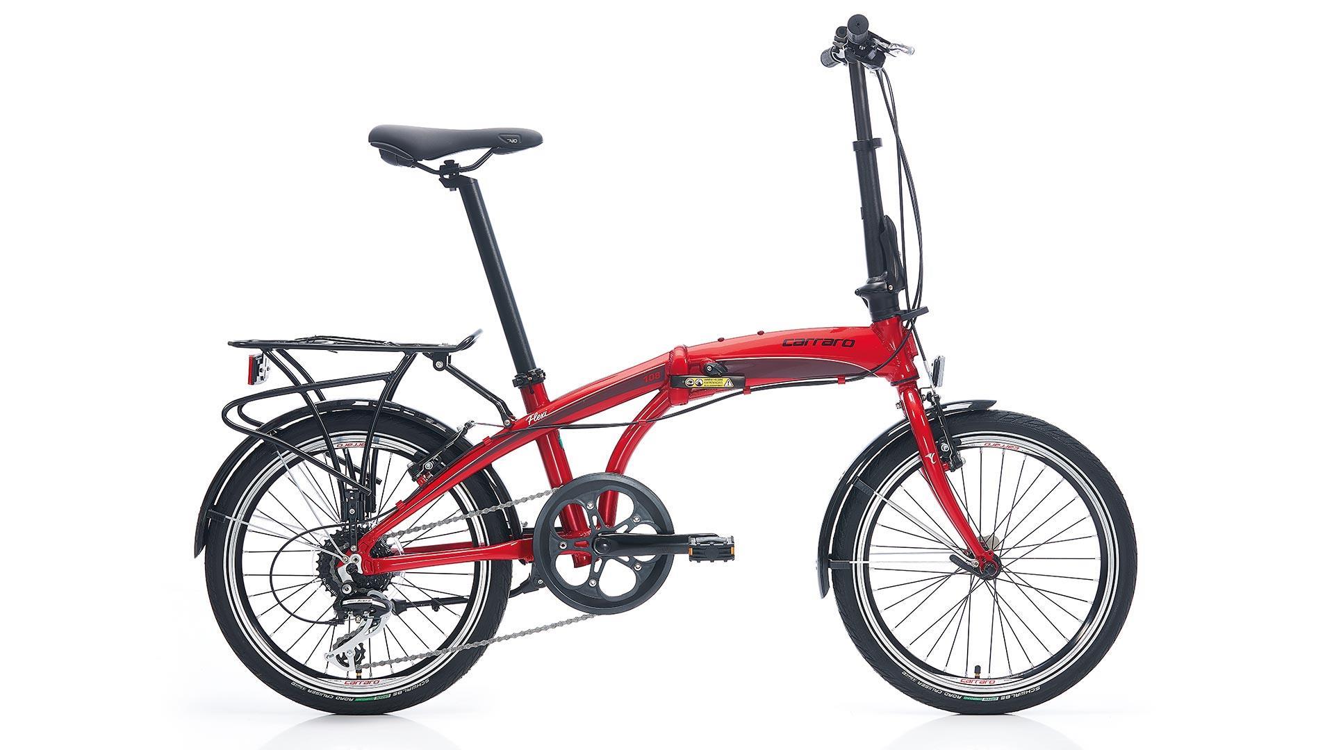 20 Carraro Flexi 108 8v V-Fren Katlanır Bisiklet Krom Kırmızı