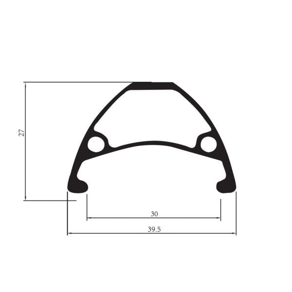 Stroke RM30 29'' 32H Çift Kat Alüminyum Disk AV Yüzüklü Jant Çemberi Siyah