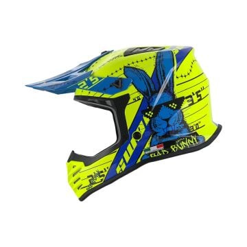 Sway FS-618 Bunny Full Face Kask Sarı-Mavi YL Beden (51-52cm)