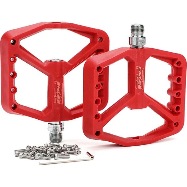 Enlee NY-02 110x100mm Mtb Naylon Fiber Platform Pedal Kırmızı