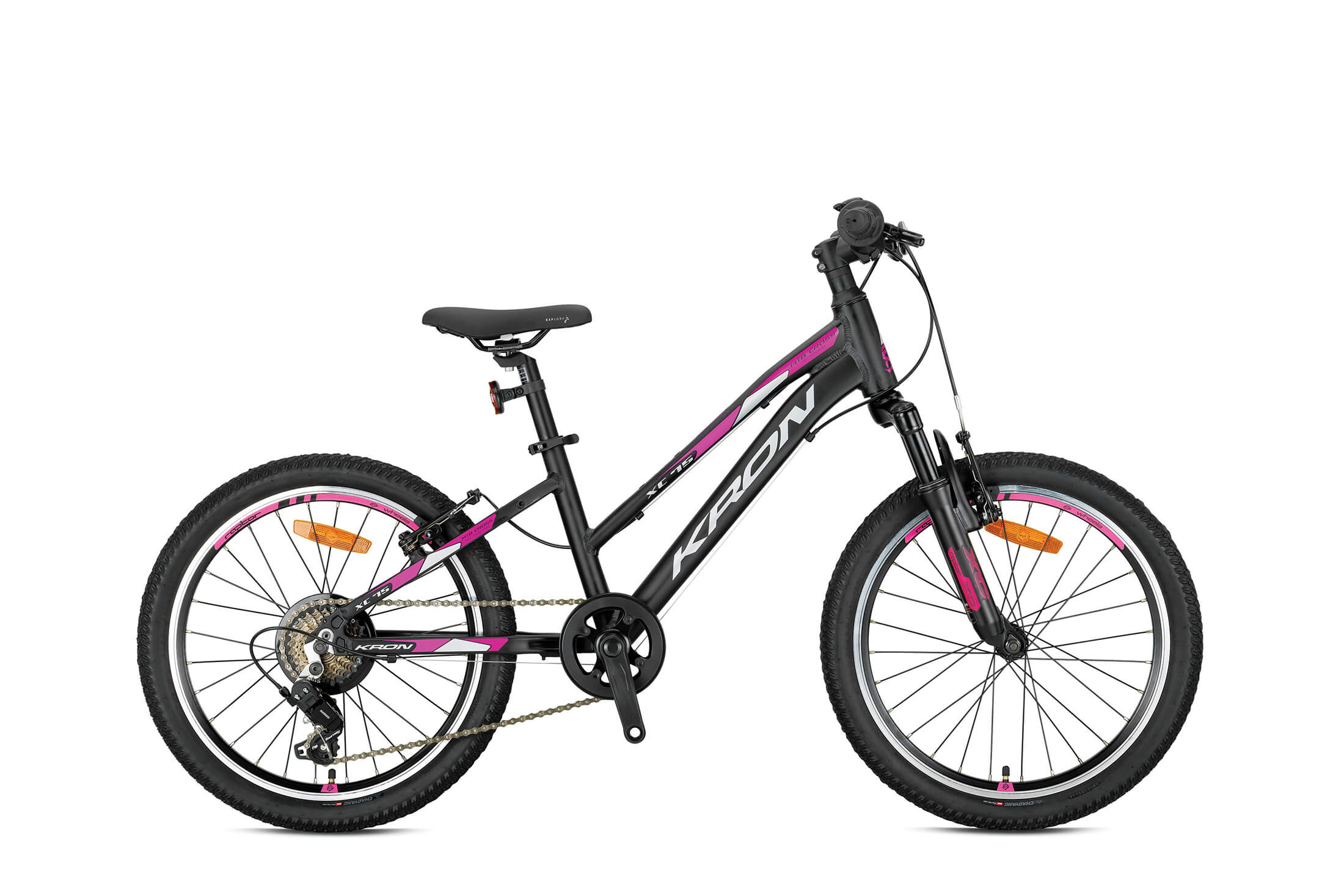20 Kron XC 75 Lady 7v V- Fren Kız Çocuk Bisikleti 33cm - M.Siyah-Pembe