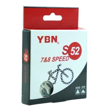 YBN S52 S2 7-8 Vites Uyumlu Zincir 116L Gümüş-Gümüş