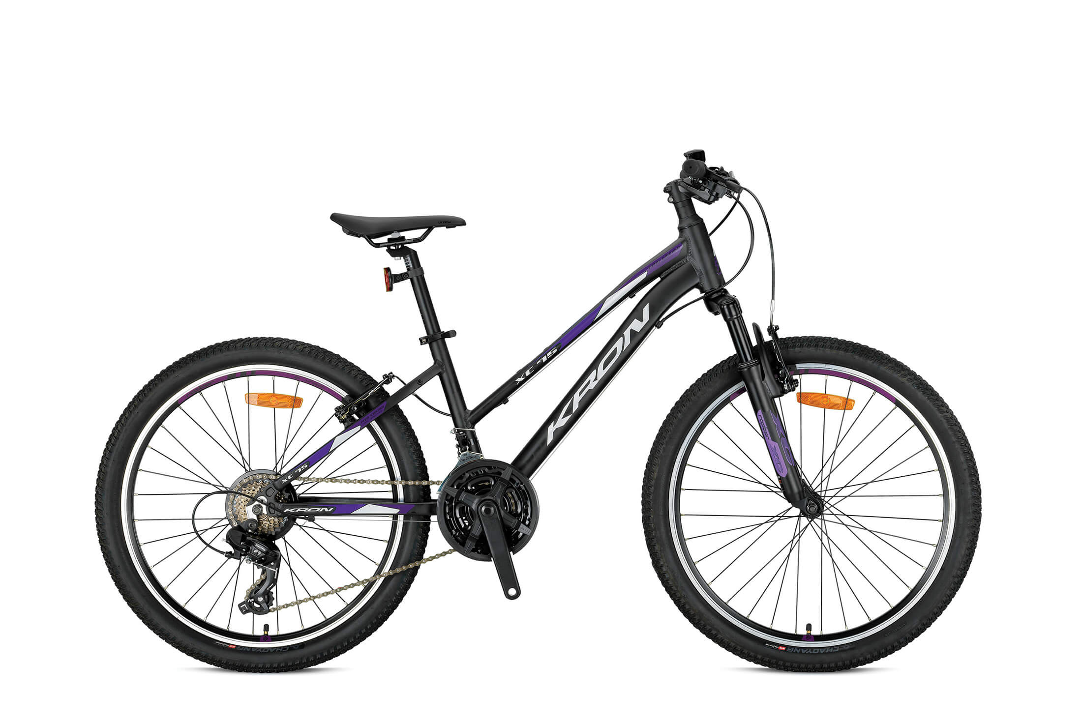 24 Kron XC 75 Lady 21v V-Fren Kız Çocuk Bisikleti 33cm - M.Siyah-Mor