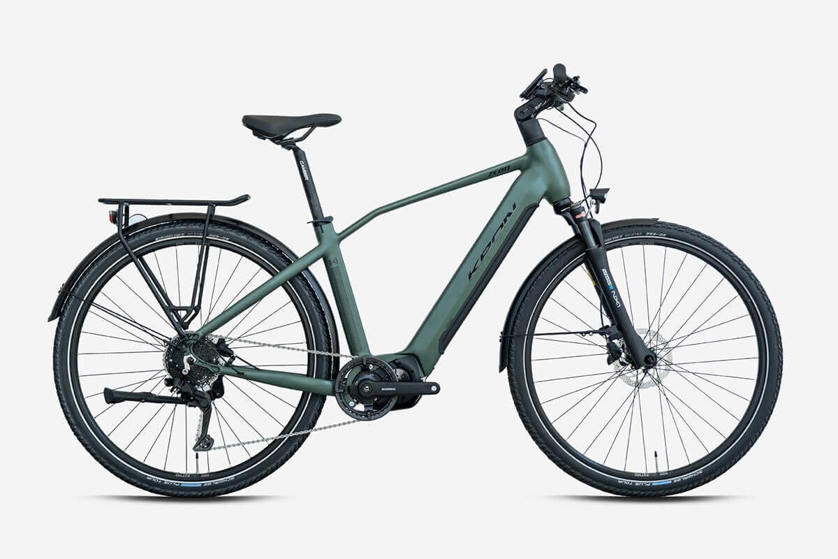 28 Kron Zeon H.Disk Fren Elektrikli Erkek Şehir Bisikleti 46cm - Mat Yeşil-Siyah