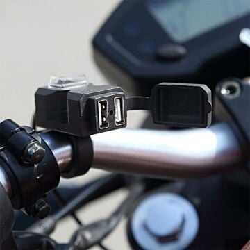 Motosiklet 2'li USB Sarj Aleti Hızlı Şarj Kolay Montaj Sigortalı