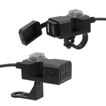 Motosiklet 2'li USB Sarj Aleti Hızlı Şarj Kolay Montaj Sigortalı