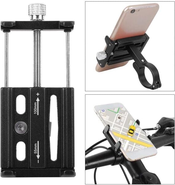 Briviga KR01 Bisiket/Scooter/Motosiklet Gidon Bağlantılı Alüminyum Telefon Tutucu