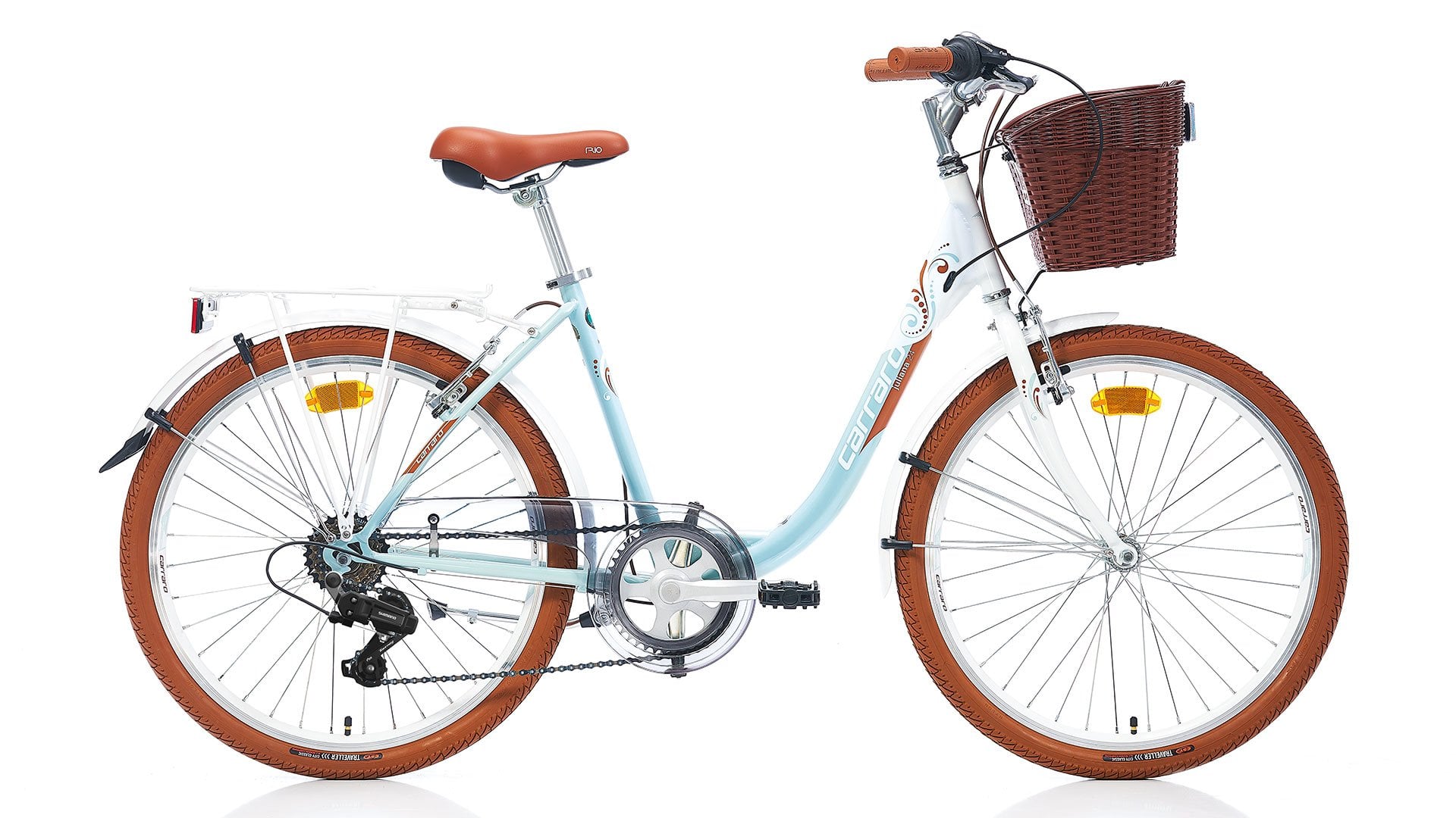 26 Carraro Juliana 7v V-Fren Kadın Şehir Bisikleti 43cm - Beyaz-Turkuaz