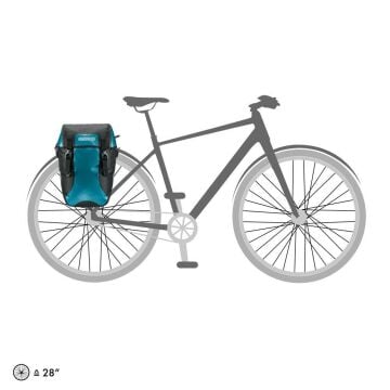 Ortlieb F2604 Bike-Packer Classic Arka Heybe Çanta Çift 40L Petrol-Siyah