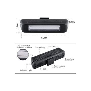 Eastpower EBL-035RB 50 Lümen Kırmızı-Mavi Bisiklet Lamba USB Şarjlı