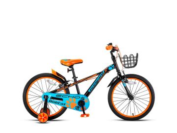 16 Kron Bobcat 1v V-Fren Erkek Çocuk Bisikleti Siyah-Mavi-Turuncu