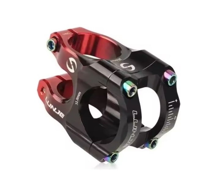 Lunje 31.8x35mm Alüminyum Gidon Boğazı Kırmızı-Siyah