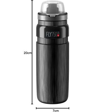 Elite Fly Tex Mtb Kapaklı Matara 750ml Siyah