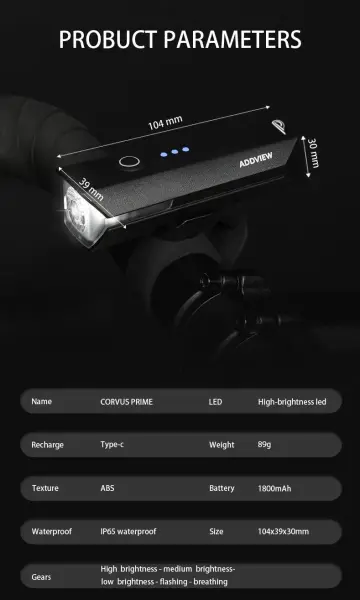 Addview Corvus Prime 600 Lümen Bisiklet Ön Lamba