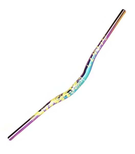 Lunje 31.8x780mm R:30 Alüminyum Mtb Bisiklet Gidonu Rainbow-Yeşil