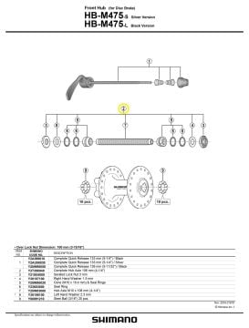 Shimano HB-M475 108mm Ön Mil Seti Y2T398040