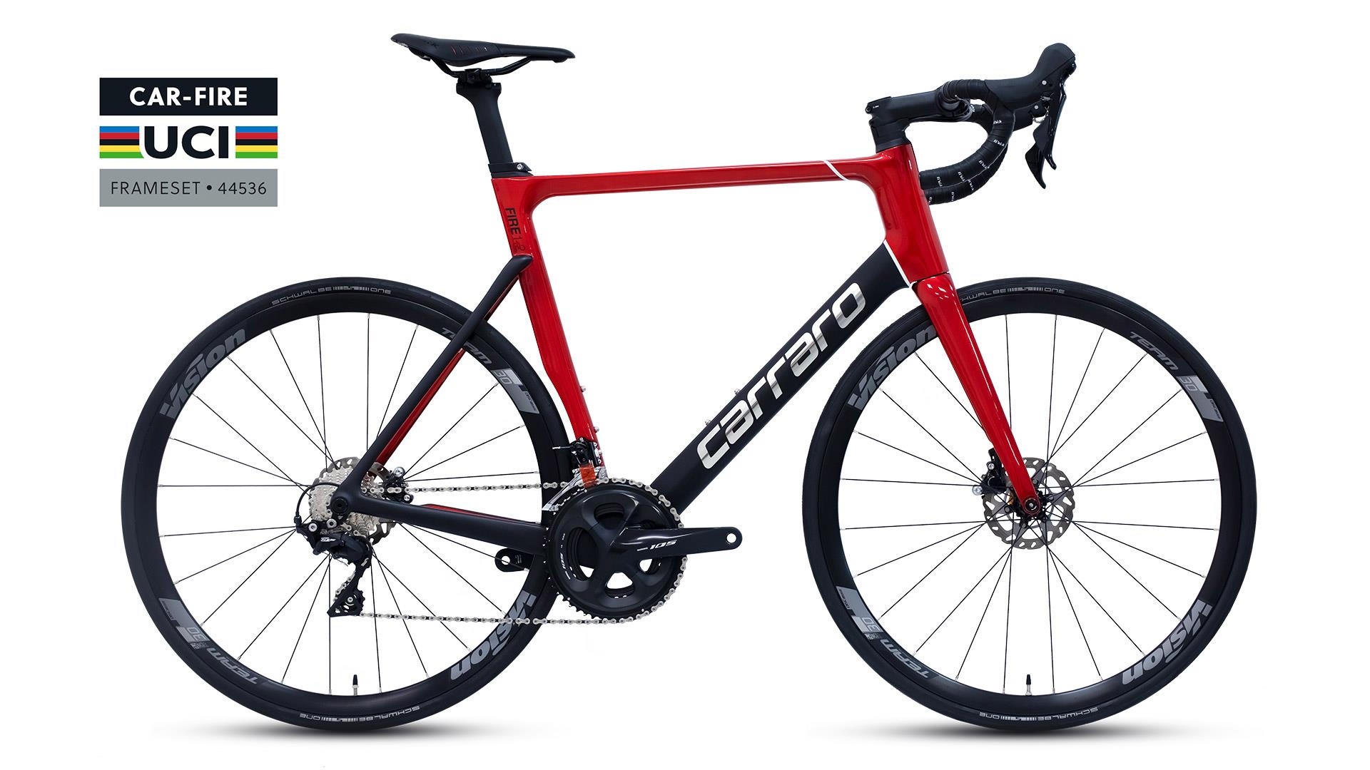 28 Carraro Fire C1.2 UCI 22v H.Disk Fren Karbon Yarış Bisikleti 55cm - Kımızı-M.Siyah