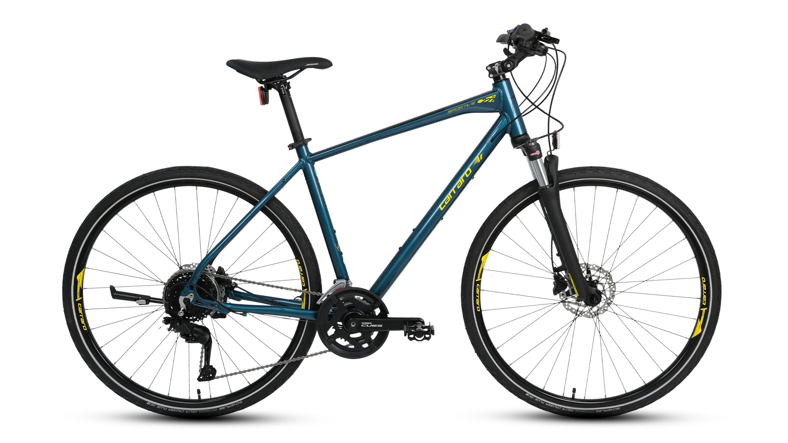 28 Carraro Sportive 227C Cues 18v H.Disk Fren Erkek Şehir Bisikleti 56cm - Satin Mavi-Sarı