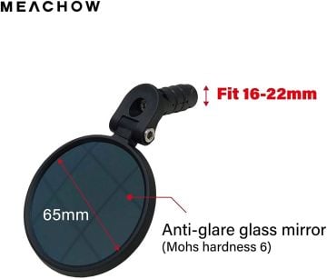 Meachow ME-001B 65mm Sol Bisiklet Aynası Gidon İçi Montaj Mavi Lens