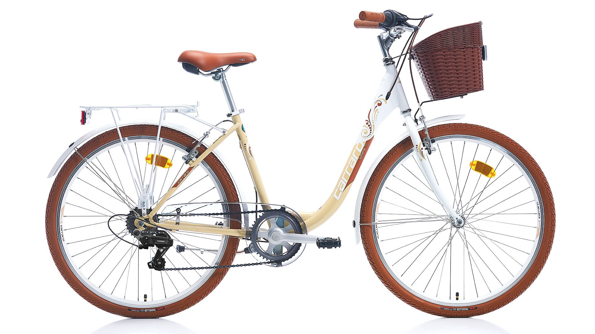 26 Carraro Juliana 7v V-Fren Kadın Şehir Bisikleti 43cm - Beyaz-Bej