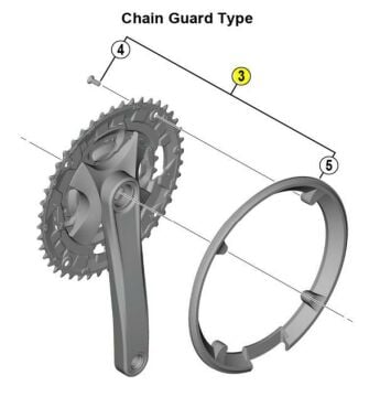 Shimano FC-MT210/MT101-3 44t Aynakol Zincir Muhafaza Kapağı+Vidaları Y0FP98040