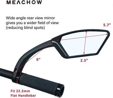 Meachow ME-002BR Sağ Bisiklet Aynası Kelepçe Montaj Mavi Lens