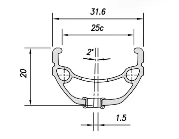 Mach1 Kargo Disc 26'' 32H Çift Kat Alüminyum T.sız FV Tubeless Yüzüklü Jant Çemberi Siyah
