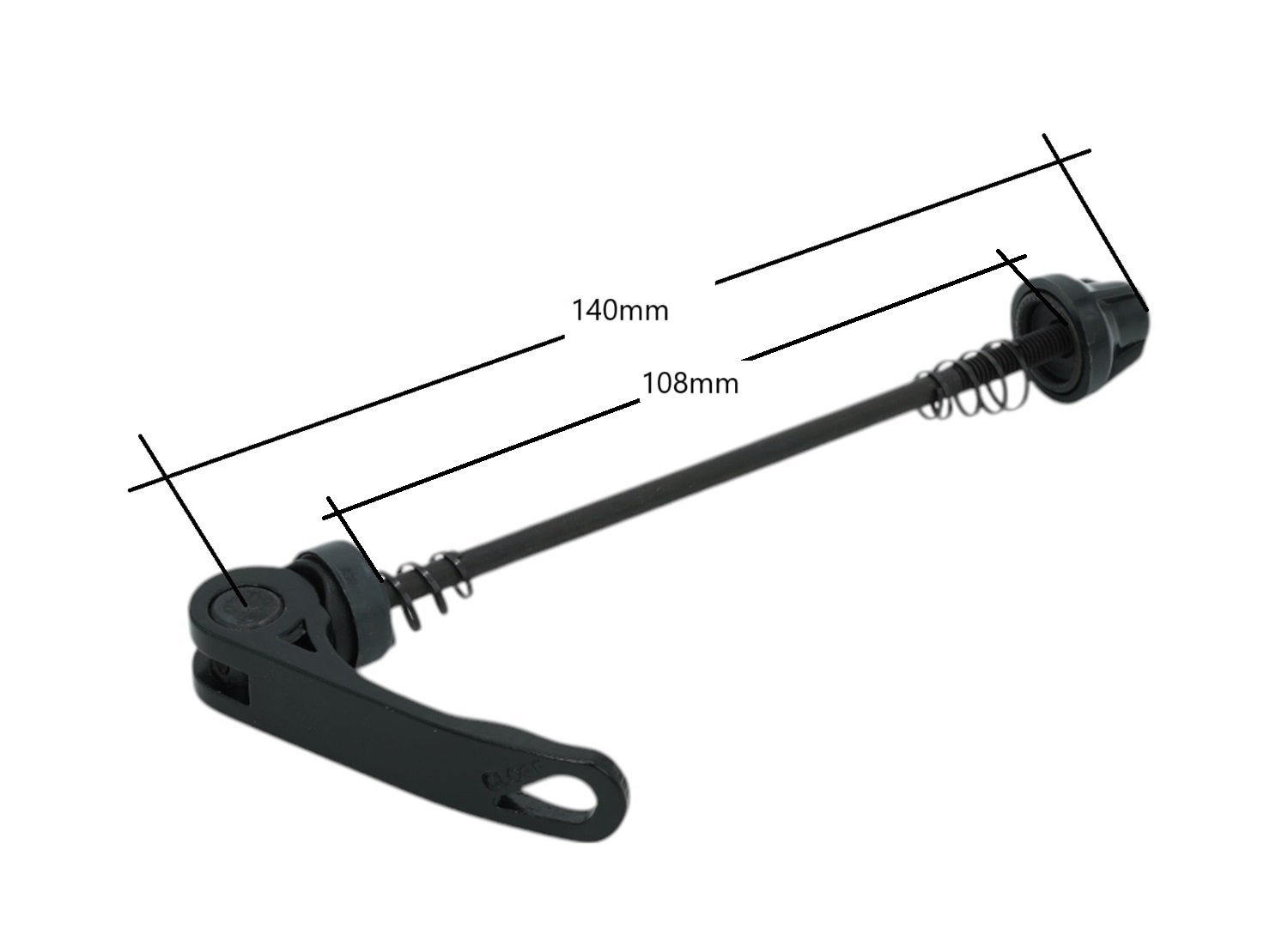 Shungfeng GL-QR05F M5x108mm Bisiklet Ön Mil Mandalı Alüminyum Siyah