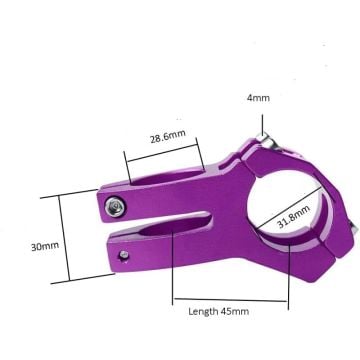 Wake 31.8x45mm Alüminyum Gidon Boğazı Mor
