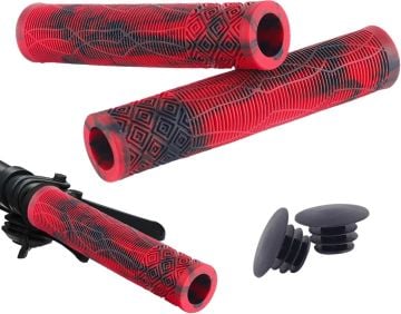 Evo Bmx/Mtb 165mm Kauçuk Uzun Bisiklet Elcik Kırmızı-Siyah