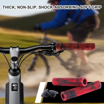 Evo Bmx/Mtb 165mm Kauçuk Uzun Bisiklet Elcik Kırmızı-Siyah