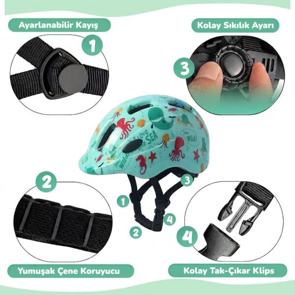 Impact Kiddo Çocuk Bisiklet Kaskı S (48-54cm) Mavi