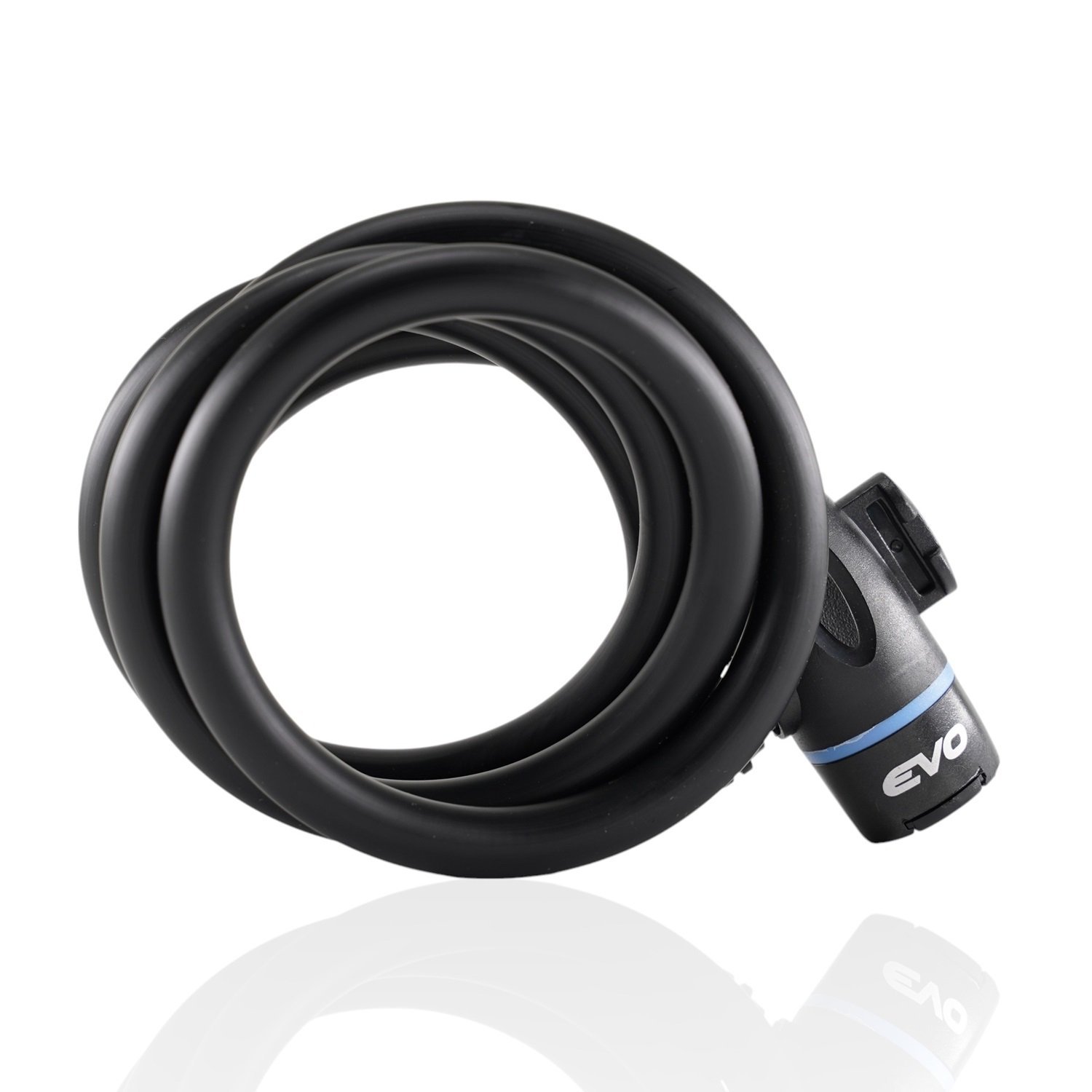 Evo 12x1500mm Anahtarlı Spiral Kilit + Sabitleme Aparatı M.Siyah