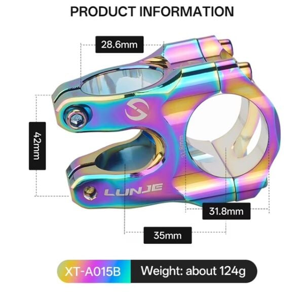 Lunje 31.8x35mm Alüminyum Gidon Boğazı Rainbow