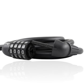 Evo 12x1200mm Değiştirilebilir Şifreli Spiral Kilit + Sabitleme Aparatı M.Siyah