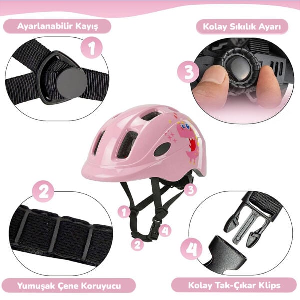 Impact Kiddo Çocuk Bisiklet Kaskı S (48-54cm) Pembe