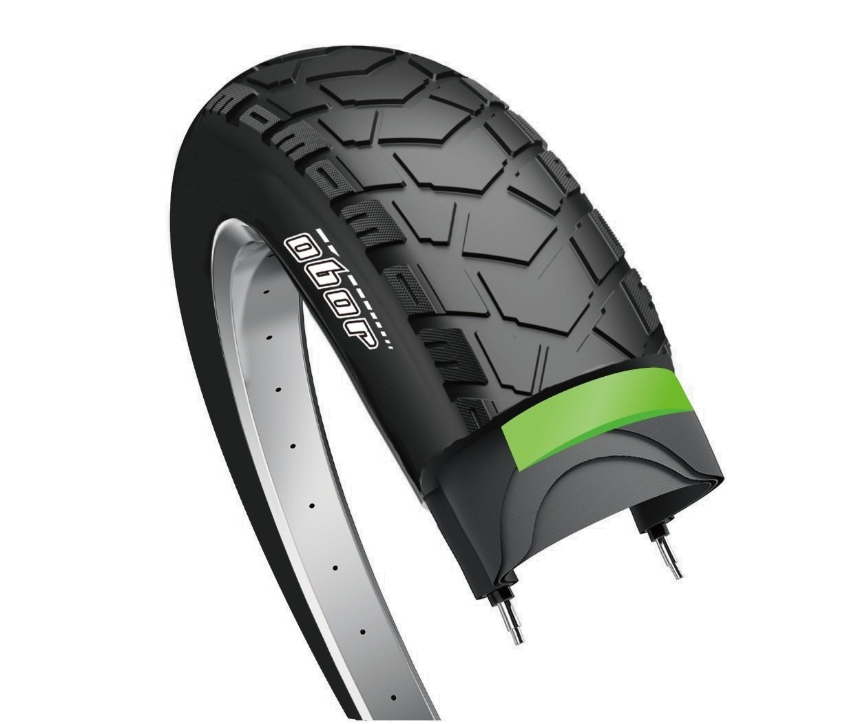 Obor 20x4.00 Escort Green Shield 3mm Zırhlı Fat Bike Dış Lastik