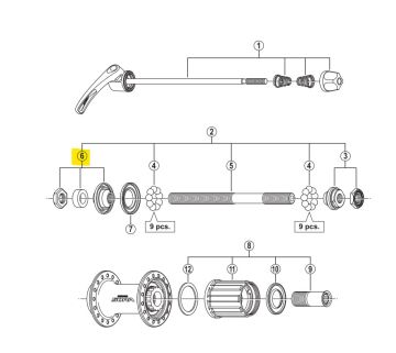 Shimano FH-3500/RS300 Arka Mil Sol Kilit Somun Ünitesi Y3E098030