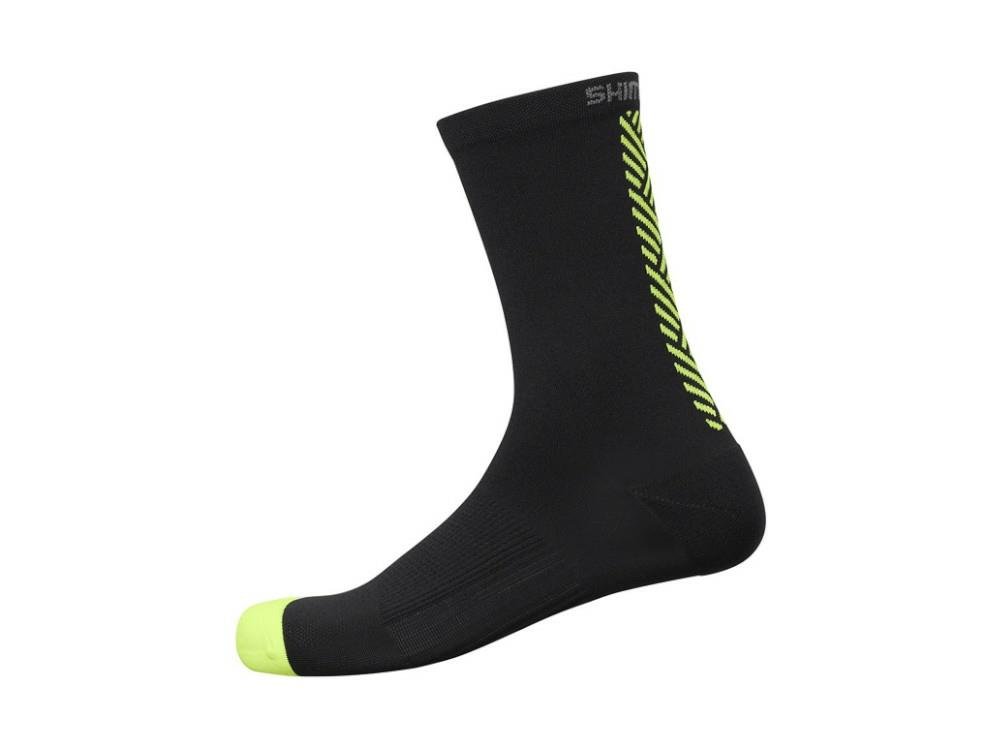 Shimano Uzun Bisiklet Çorabı Siyah-Sarı - L-XL (45-48)
